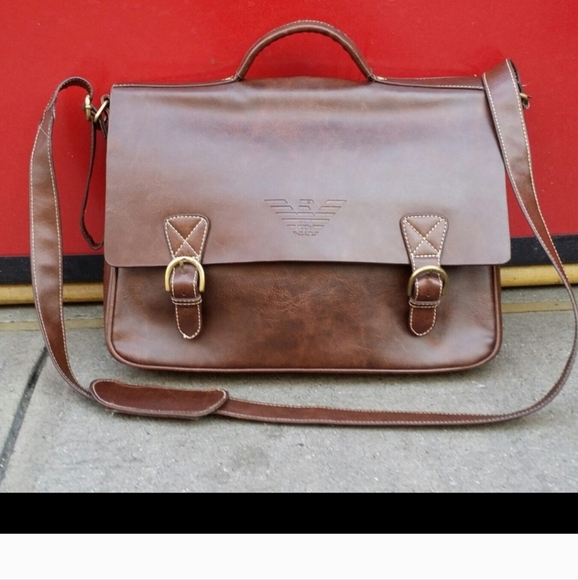 Brown Leather Men's Bag - Picture 1 of 8